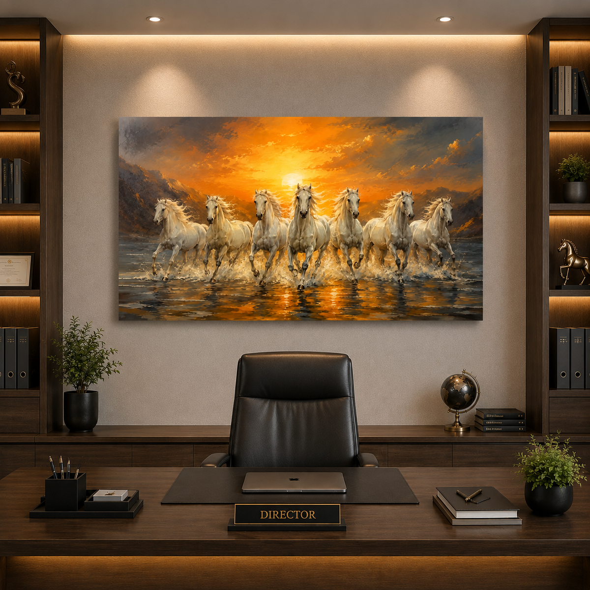 White Seven horses